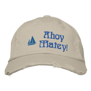 Boné Ahoy Matey Sailors Embroideraram Chapéu