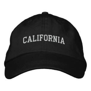 Boné ajustável bordado da Califórnia preto