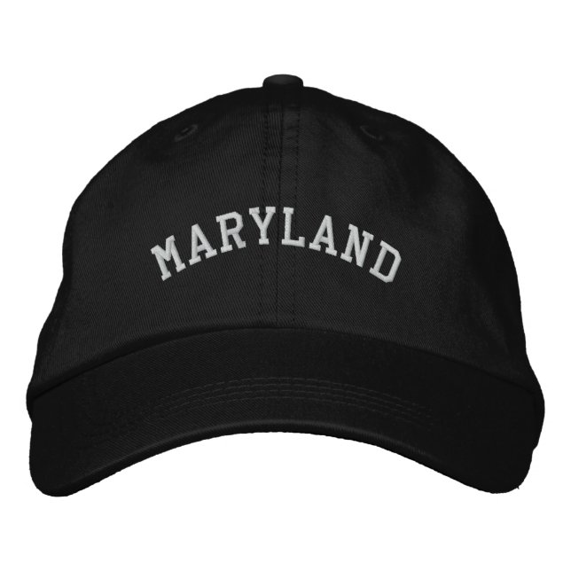 Boné Ajustável bordado de Maryland preto (Frente)