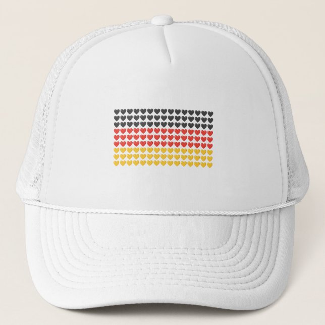 Boné Alemanha CORAÇÃO FLAG Trucker Hat (Frente)