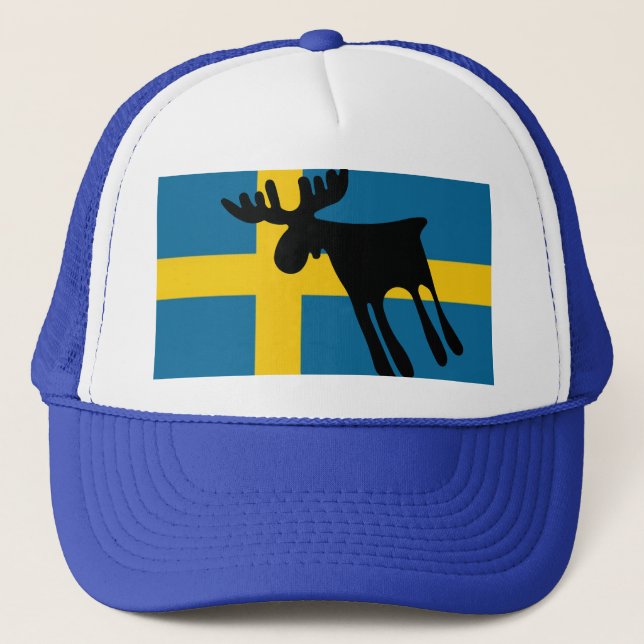 Boné Älg / Moose med Svenska flaggan (Frente)