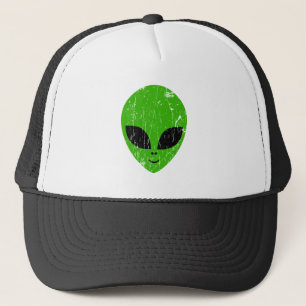 Boné alienígena verde da extraterra de ficção científic