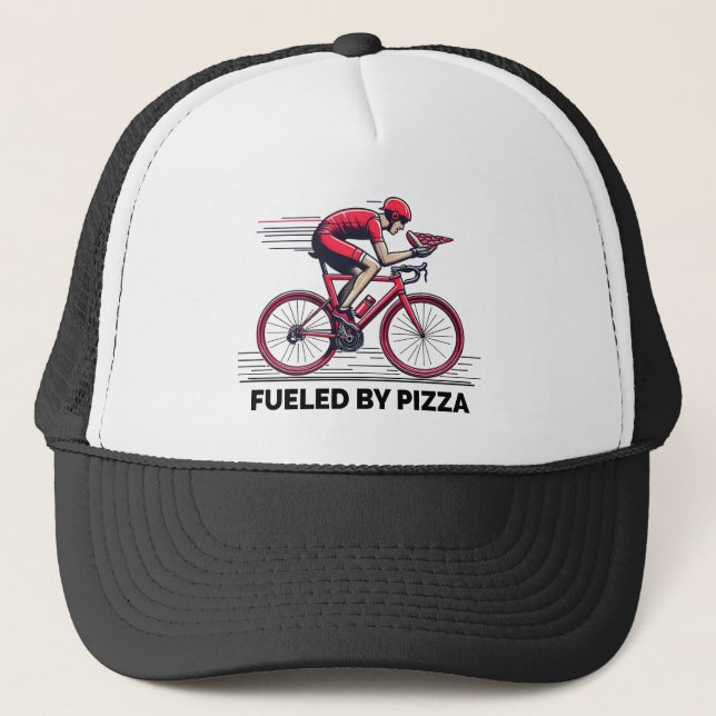 Boné Alimentado Por Pizza Cyclist (Frente)