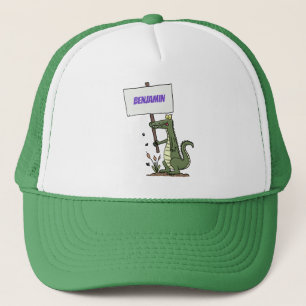 Boné Alinhamento crocodilo engraçado com desenhos anim