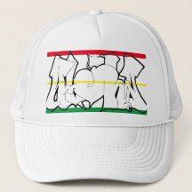 Aloha 24 Rasta Trucker Hat White