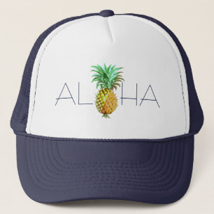 Boné Aloha Com Abacaxi Ilustração Vintage