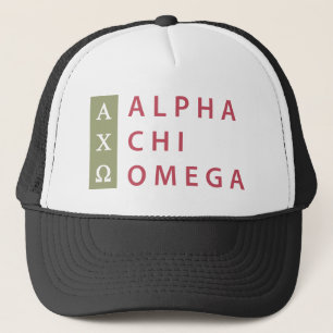 Boné Alpha Chi Omega Logotipo Empilhado