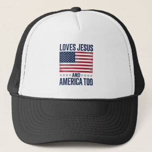 Boné Ama Jesus E a América Também Camisa Cristã Patriót
