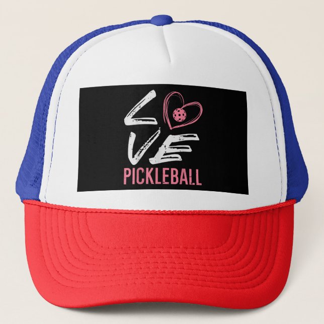 Boné Ama Pickleball Coração Picle Ball Mulheres Meninas (Frente)