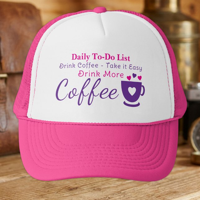 Boné Amante de café, relaxe rosa (Criador carregado)