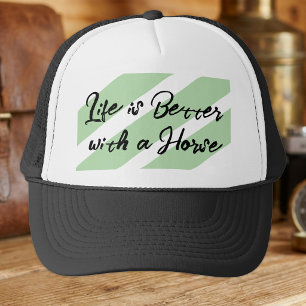 Boné Amante de cavalos branco verde