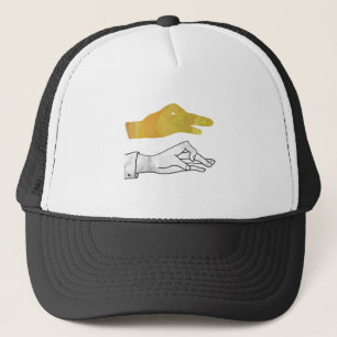 Boné Amarelo Pato Silhueta Mão