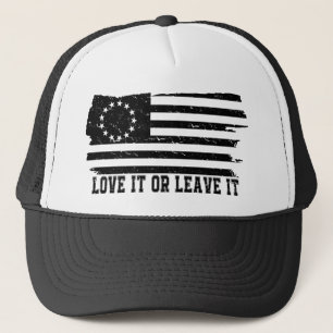 Boné AME-O OU DEIXE-LHE a bandeira de Betsy Ross da