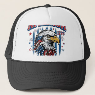 Boné América 1776 Águia Vintage Camisa Patriótica Desig