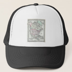 Boné America do Norte e o mapa antigo dos Estados