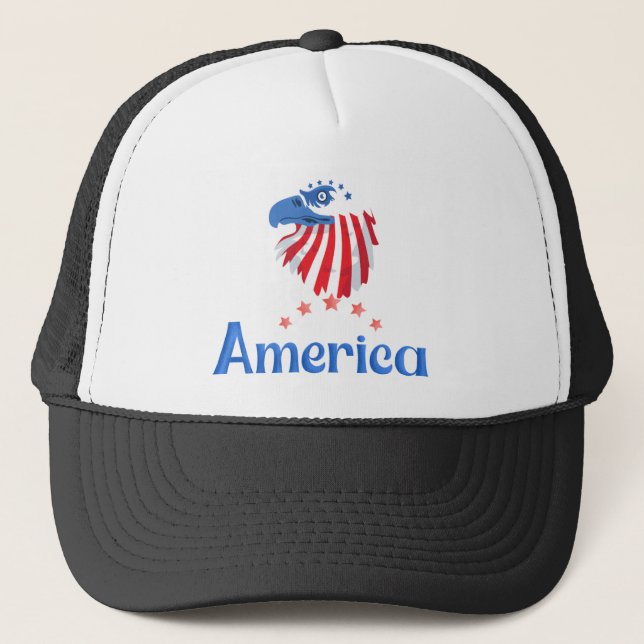 Boné America Eagle Trucker | Boné Patriótico | (Frente)