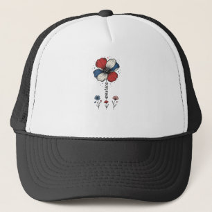 Boné América Floral Patriótico Vintage Desenho Vetorial