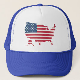 Boné America Mapa USA Bandeira Patriótica