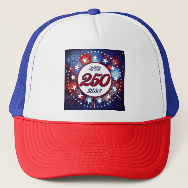 Boné America’s 250th Birthday Graphic Fireworks Burst W (Frente)