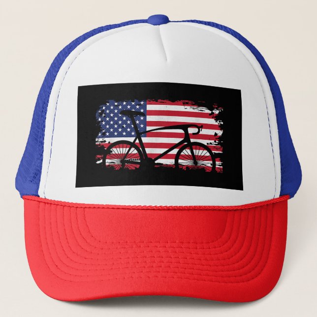 Boné American Flag Road Biking Cycling Roupa - Bicycl (Frente)