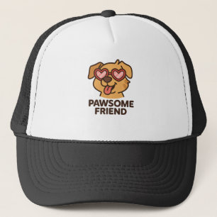 Boné Amigo Pawsome Cachorro Legal com Óculos de Coração