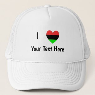 Boné Amo (Afro-Americano Flag Heart) Seu Texto