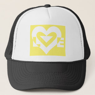 Boné Amor Branco em Amarelo