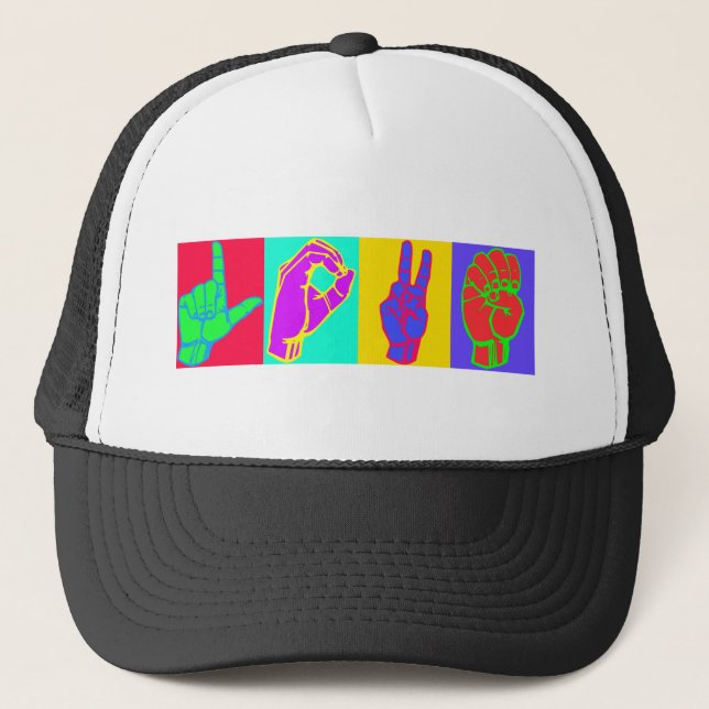 Boné AMOR do linguagem gestual (Frente)