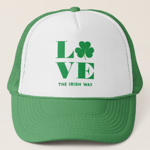 Boné Amor Trevo de Três Folhas Irlandês Texto Personali