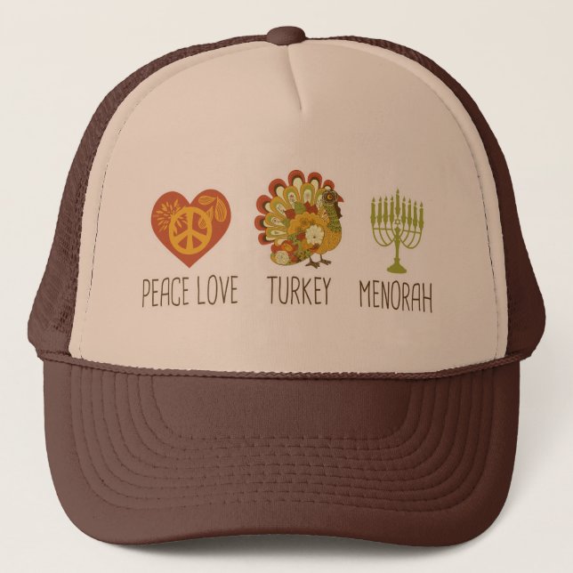 Boné Amor Turquia Menorah da paz (Frente)