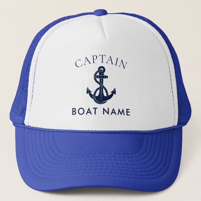 Boné Ancoradouro de Capitão Náutico Personalizado (Frente)