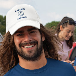 Boné Ancoragem do mar Capitão Adicionar Nome ou Nome do