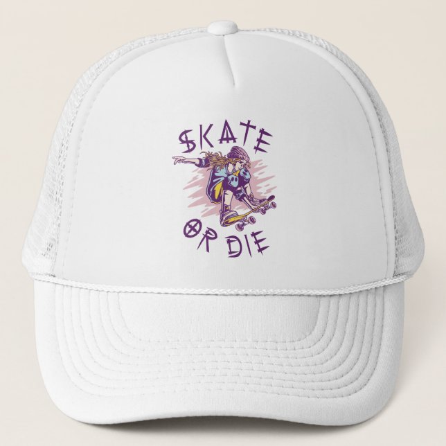 Boné Andar de skate ou morrer Garota Skatista (Frente)