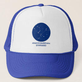 Boné Andromedan Starseed Trucker Hat - Azul e Branco