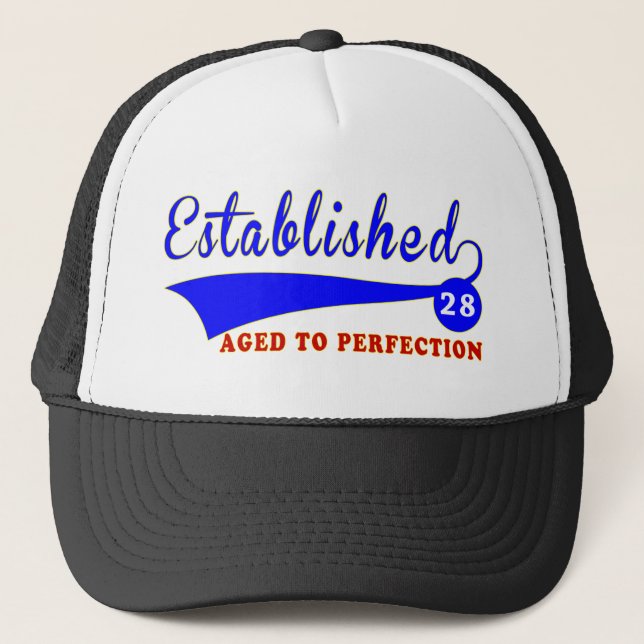 Boné Aniversário 28 envelhecido à perfeição (Frente)