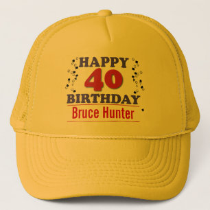 Boné Aniversário de 40 anos feliz