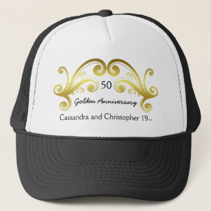 Boné Aniversário de casamento dourado