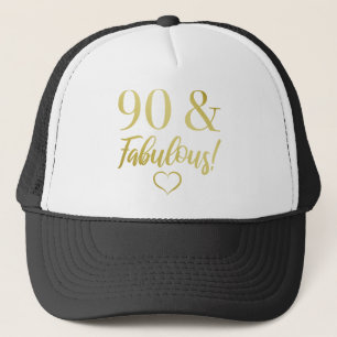 Boné Aniversário Fabuloso 90 (Dourado)