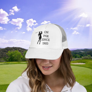Boné Aniversário Golfer Engraçado 70 Feliz Par Por Ela