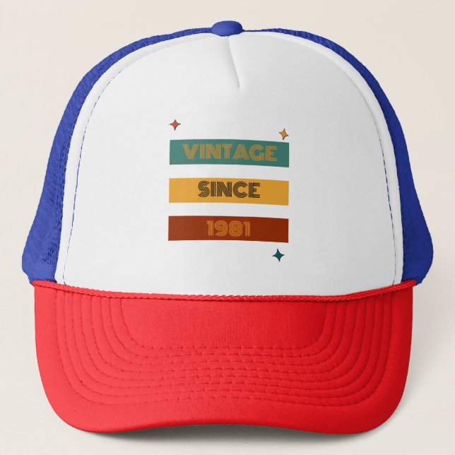 Boné Aniversário Personalizado Retro Qualquer Idade Vin (Frente)