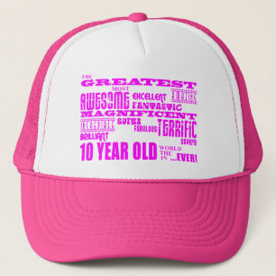 Boné Aniversários das meninas 10ns: Grande criança de