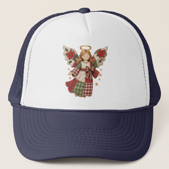 Boné Anjo de Natal com Estrelas Douradas (Frente)