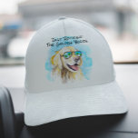 Boné Apenas Atirando O Ouro Anos Engraçada De Retirada<br><div class="desc">Presente de aposentadoria engraçado com um legal recuperador de ouros numa praia tropical. Design original criado de uma das nossas mãos pintadas de aquarelas.</div>