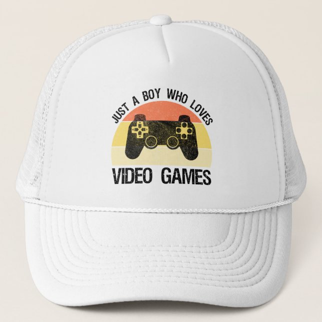 Boné Apenas um menino que ama videogames (Frente)