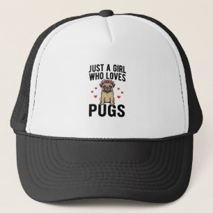 Boné Apenas Uma Garota Que Ama Pugs Camisa Vintage de C
