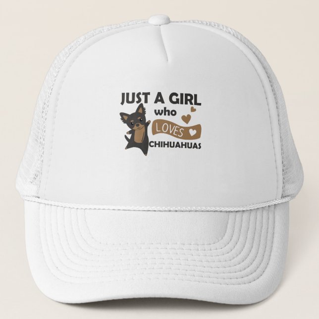 Boné Apenas Uma Menina Que Ama Um Cachorro Bonito Chihu (Frente)