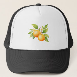 Boné Aquarela Laranja Com Flor