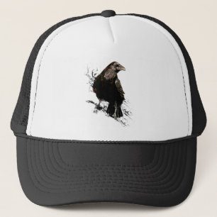 Boné Aquarela Raven Bird Natureza