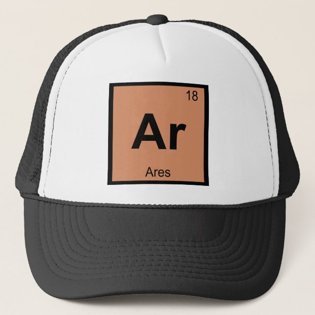 Boné Ar - Ares Símbolo da Tabela Periódica de Química d (Frente)