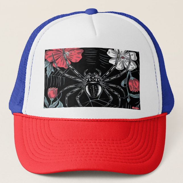 Boné Aranha Romântica Escura Floral (Frente)